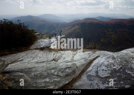 NC00274-00...NORTH CAROLINA -View from the summit of Hawksbill Mountain in the Linville Gorge Wilderness - Pisgah National Forest. (NO MR) Stock Photo