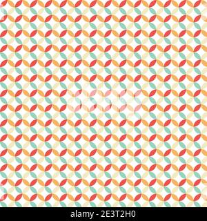 Red yellow blue circle seamless pattern to used for clothing, textile, wallpaper, background Stock Vector
