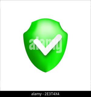 Check the approved icon vector on the shield background. Stock Vector