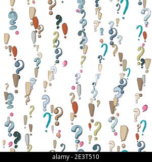 Seamless pattern doodle punctuation marks Stock Vector