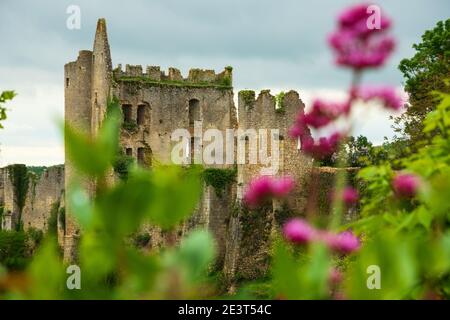 Castle ruins. Angles-sur-l'Anglin, France. Stock Photo
