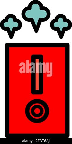 Vector colorfull illustration of a humidifier. Outline vector air cleaner icon. Air purifier emblem. Stock Vector