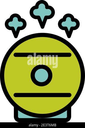 Vector colorfull illustration of a humidifier. Outline vector air cleaner icon. Air purifier emblem. Stock Vector