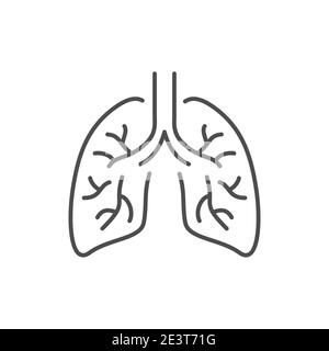 Human organ lungs color line icon. Editable stroke. Stock Vector