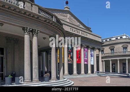 Entrance of the Solis Theatre / Teatro Solís, theater next to the Plaza Independencia / Independence Square in the capital city Montevideo, Uruguay Stock Photo