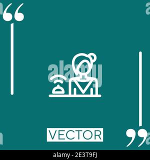 receptionist vector icon Linear icon. Editable stroke line Stock Vector