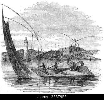 Manila fishermen, early 1800s. Stock Photo