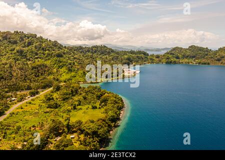 The Pacific island of Bougainville from the air, Buin, Papua New Guinea