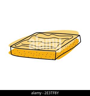 Butter bread doodle icon vector illustration for web, kitchen wear Stock Vector