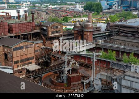 Industrial facilities of the World Heritage Site of the former ironworks for pig iron production Voelklingen Ironworks Stock Photo