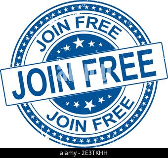 Join free grunge rubber stamp, vector illustration Stock Vector
