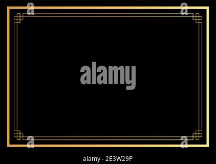 Abstract Chinese style golden frame. Vector Illustration Stock Vector