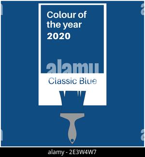 Classic Blue Trending Colour of the Year 2020. Color pattern, vector  illustration Stock Vector