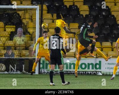 Livingston, West Lothian, UK. 20th January 2021; Tony Macaroni Arena, Livingston, West Lothian, Scotland; Scottish Premiership Football, Livingston versus Celtic; Mohamed Elyounoussi of Celtic scores equaliser to make it 1-1 in the 28th minute Credit: Action Plus Sports Images/Alamy Live News Stock Photo