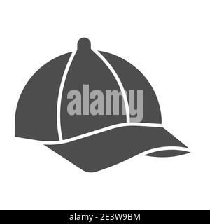Cap solid icon, Summer concept, Baseball cap sign on white background, sport hat icon in glyph style for mobile concept and web design. Vector Stock Vector
