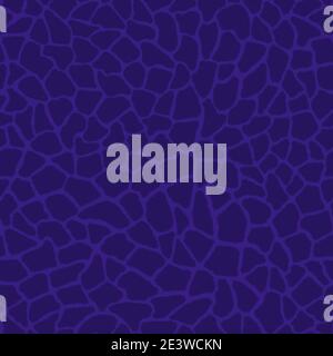 Giraffe skin color seamless pattern with fashion animal print for continuous replicate. Chaotic mosaic violet pieces on blue background. Wrapping pape Stock Photo