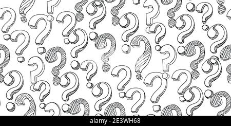 Seamless pattern with different question marks Stock Vector
