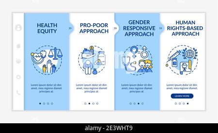 Health programs principles onboarding vector template Stock Vector