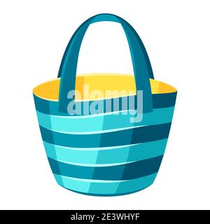 Illustration of female striped beach bag. Stock Vector