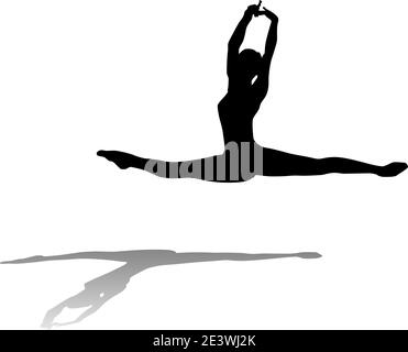 Ballet dancers silhouette vector illustration isolated Stock Vector