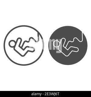 Pregnancy scan line and solid icon, maternity concept, Baby on ultrasound screen sign on white background, screening baby in womb icon in outline Stock Vector