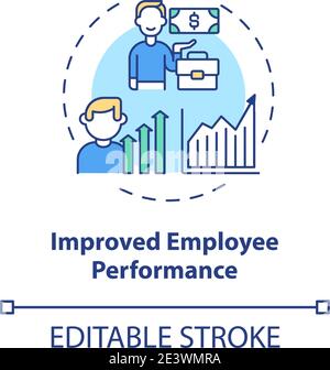 Improved employee performance concept icon Stock Vector