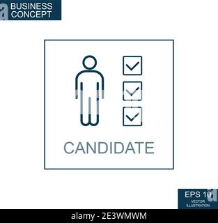 Business concept, web icon from thin lines. Voting - Vector illustration Stock Vector