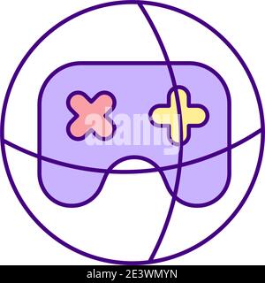 Technology driven games RGB color icon Stock Vector