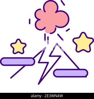 Developing game levels RGB color icon Stock Vector