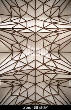 Old ceiling from a large church background for graphic designs. Stock Photo