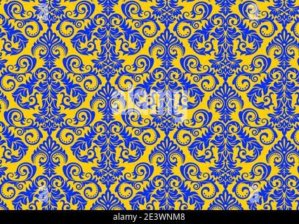 Damask seamless pattern background. Classical luxury old fashioned damascus ornament, royal victorian texture for wallpapers, textile, wrapping. Exqui Stock Photo