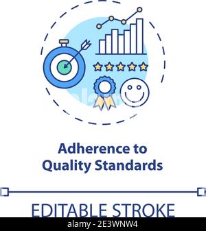 Adherence to quality standards concept icon Stock Vector