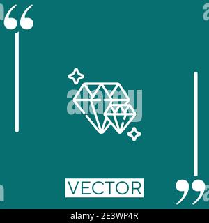diamond vector icon Linear icon. Editable stroked line Stock Vector