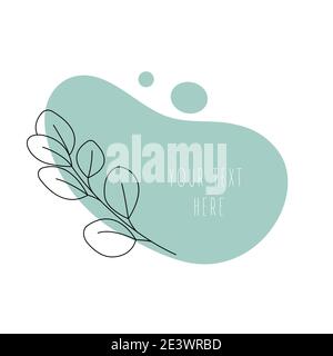Minimal art leaf on abstract shapes background.  Stock Vector