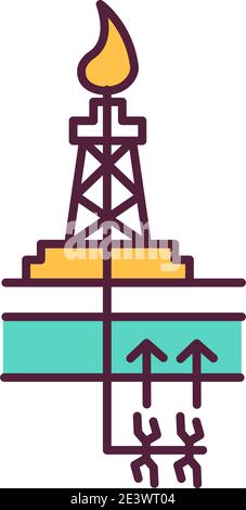 Fossil energy RGB color icon Stock Vector