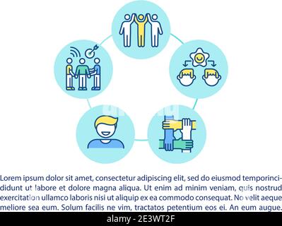 Improved workplace morale concept icon with text Stock Vector