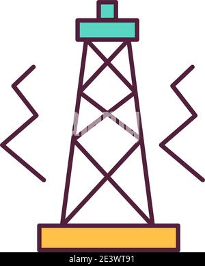 Fossil energy orange RGB color icon Stock Vector