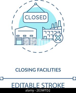 Closing facilities concept icon Stock Vector