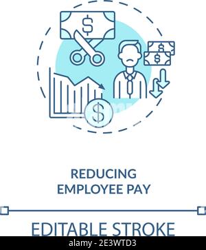 Reducing employee pay concept icon Stock Vector