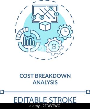 Cost breakdown analysis concept icon Stock Vector