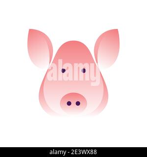 Vector pig in gradient style. Digital art Stock Vector