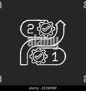 Consistency chalk white icon on black background Stock Vector