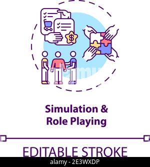 Simulation and role playing concept icon Stock Vector