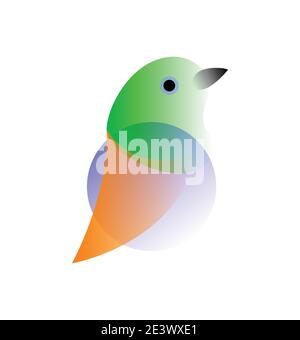 Vector bird in gradient style. Digital art Stock Vector
