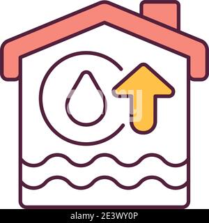 Eco house idea RGB color icon Stock Vector