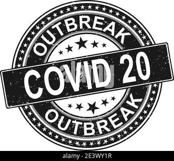 outbreak covid 20 symbol. Coronavirus pandemic puts countries on lockdown. Stop Covid-20. Isolated Vector Icon. Stock Vector