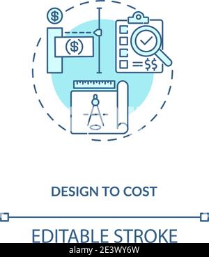 Design to cost concept icon Stock Vector