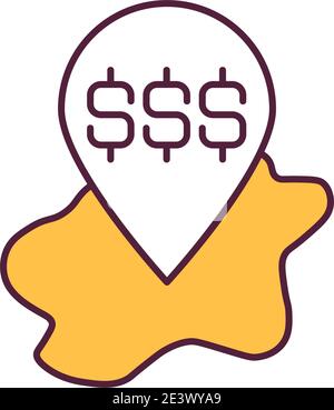 Eco banking RGB color icon Stock Vector