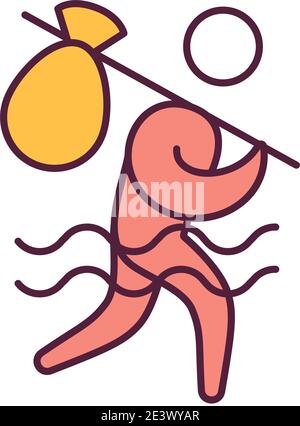 Climate migrants RGB color icon Stock Vector