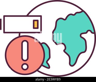 Climate change RGB color icon Stock Vector